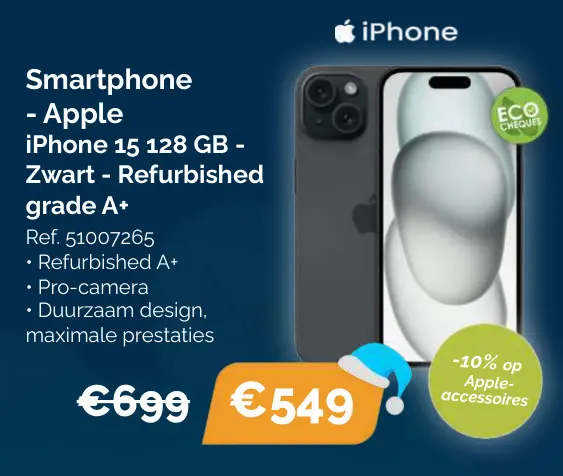 Promotie: Smartphone - Apple iPhone 15 128 GB - Zwart 