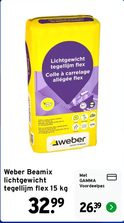 Aanbieding: Lichtgewicht tegellijm flex