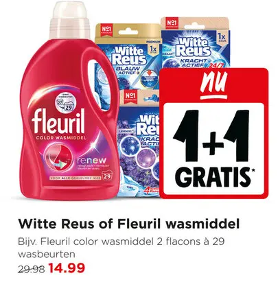 Aanbieding: Witte Reus of Fleuril wasmiddel