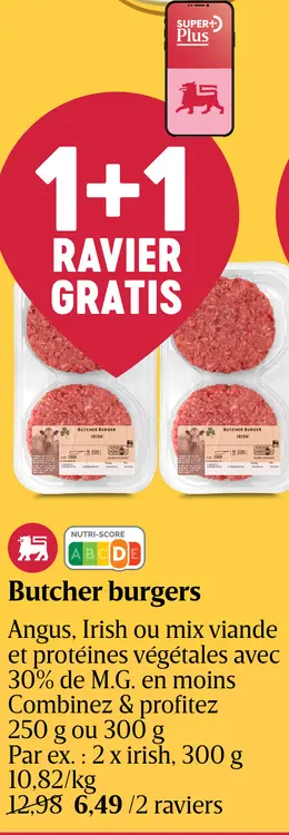 Offre: Butcher burgers