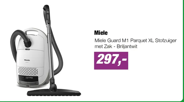 Aanbieding: Miele Guard M1 Parquet XL Stofzuiger met Zak - Briljantwit