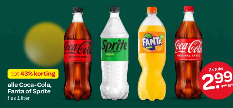 Aanbieding: Coca-Cola, Fanta of Sprite