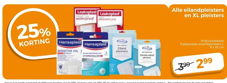 Aanbieding: Alle eilandpleisters en XL pleisters