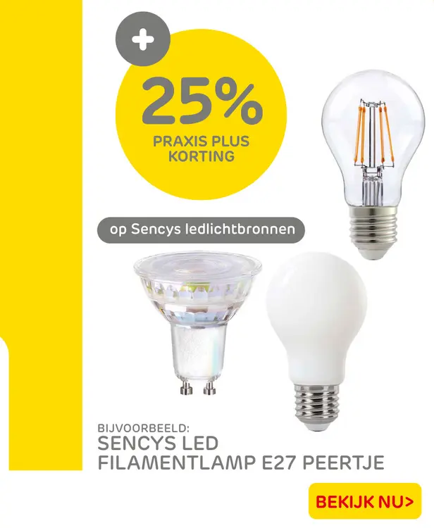 Aanbieding: Sencys led filamentlamp e27 peertje