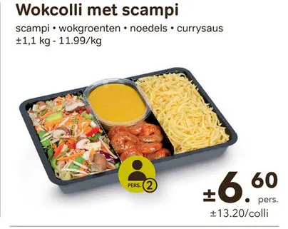 Promotie: wokschotel met scampi