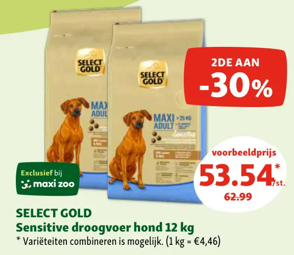 Aanbieding: Select Gold Sensitive droogvoer hond