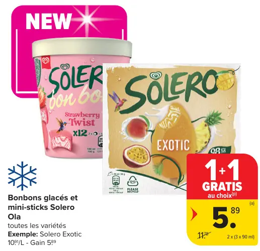 Offre: Bonbons glacés et mini-sticks