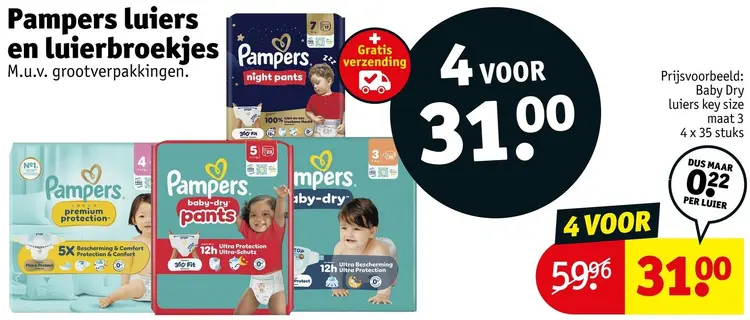 Aanbieding: Pampers luiers en luierbroekjes