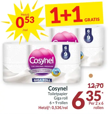Promotie: Toiletpapier Giga roll