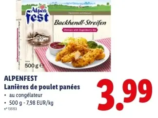 Offre: Lanières de poulet panées