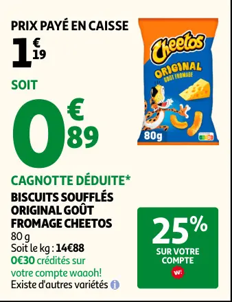 Promotie: Biscuits soufflés original goût fromage cheetos
