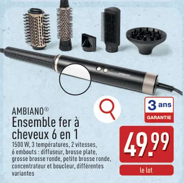 Offre: Ensemble fer à cheveux 6 en 1