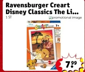 Aanbieding: Ravensburger Creart Disney Classics The Lion King Schilderen Op Nummer
