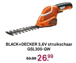Aanbieding: BLACK+DECKER struikschaar GSL300-QW
