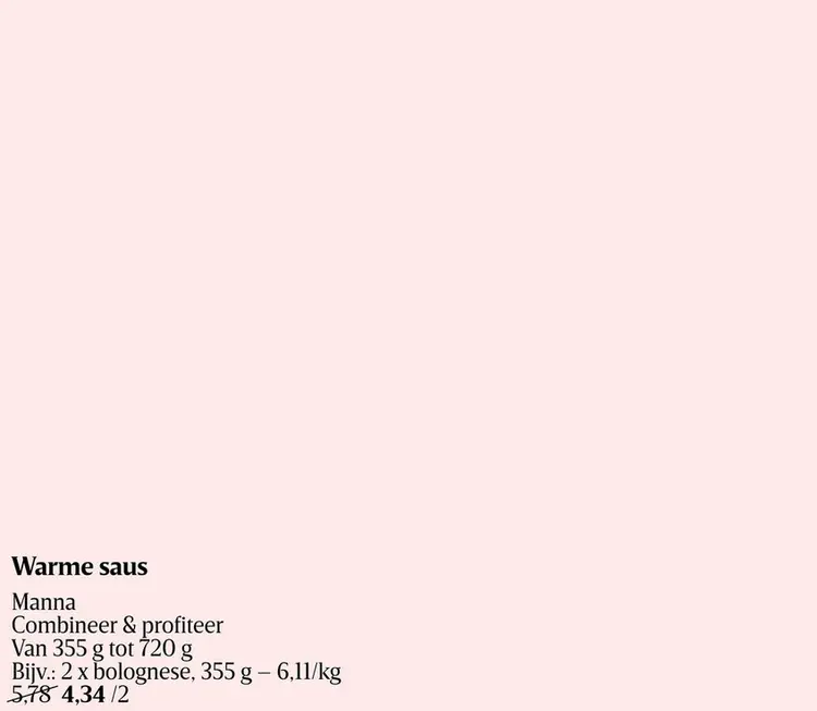 Aanbieding: Warme saus