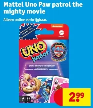 Aanbieding: Uno Paw Patrol The Mighty Movie