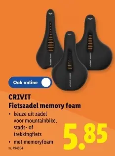 Promotie: Fietszadel memory foam