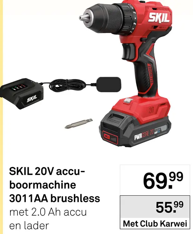 Aanbieding: 20V accu-boormachine 3011AA brushless