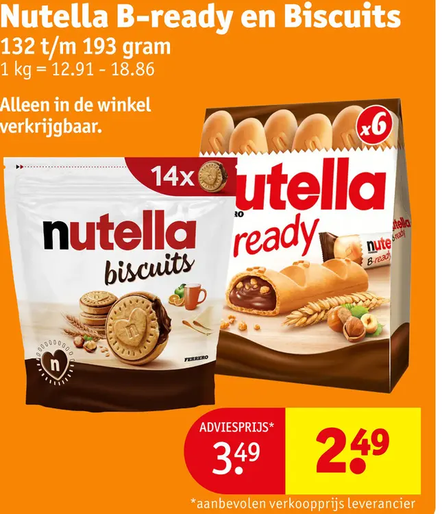 Promotie: Nutella B-ready en Biscuits