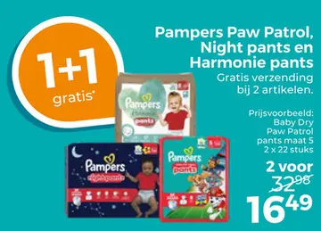 Aanbieding: Pampers Paw Patrol, Night pants en Harmonie pants