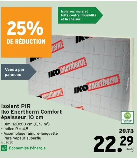 Offre: Isolant PIR Iko Enertherm Comfort