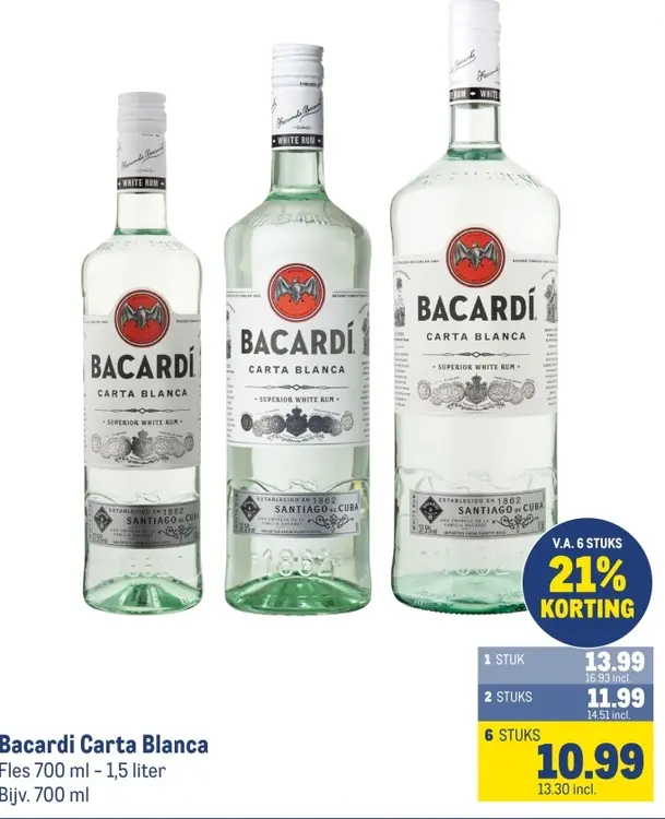 Aanbieding: Bacardi Carta Blanca