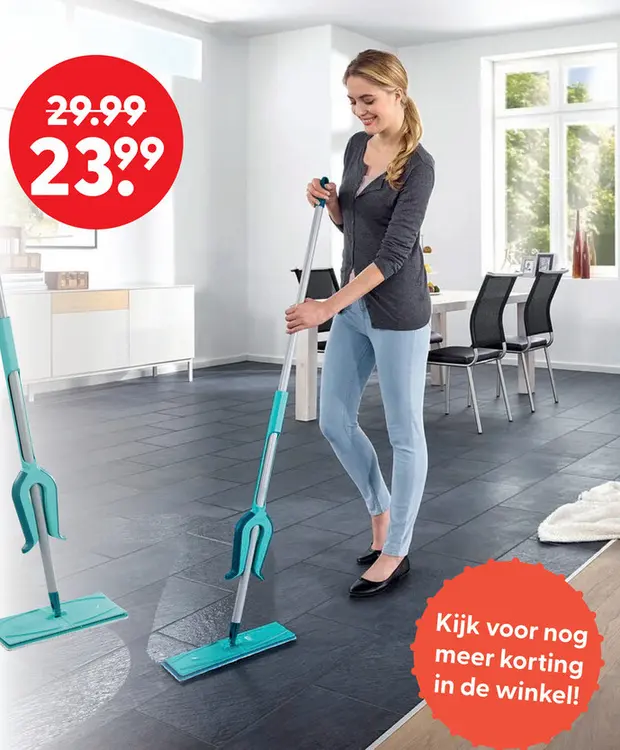 Aanbieding: Leifheit vloerwisser Picobello 33 cm microduo