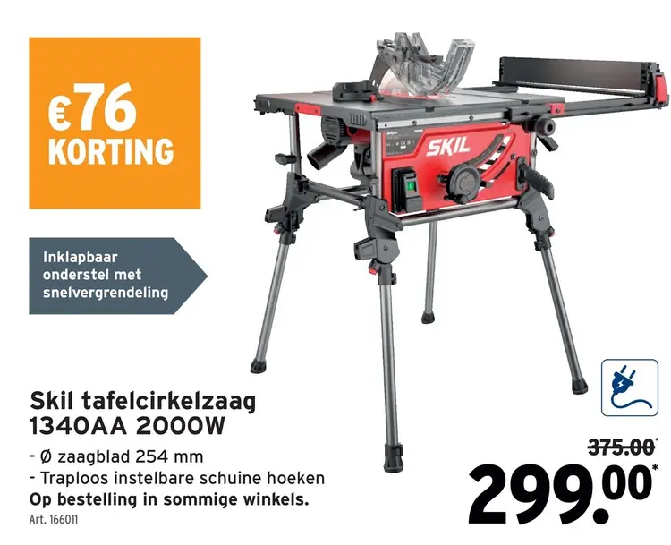 Promotie: tafelcirkelzaag 1340AA 2000W