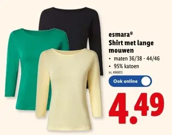 Promotie: Shirt met lange mouwen