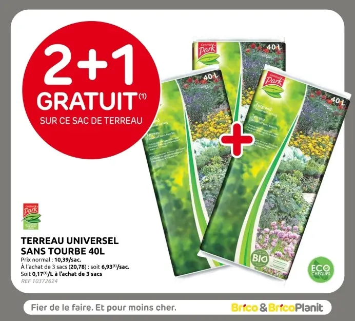 Offre: Terreau universel sans tourbe 40L