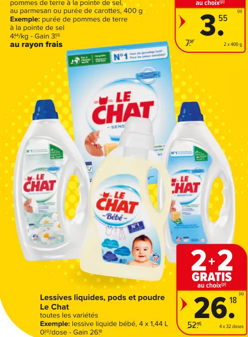 Offre: Lessives liquides, pods et poudre