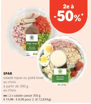 Offre: salade repas ou poké bowl