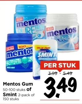 Aanbieding: Mentos Gum Smint