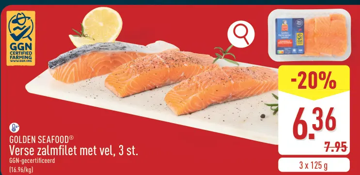 Promotie: Verse zalmfilet met vel