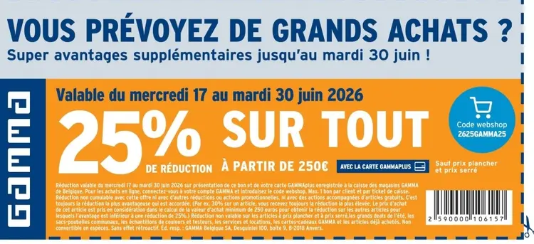 Offre: 25% sur tout