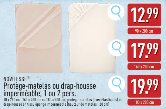 Offre: Protège-matelas ou drap-housse impertéable