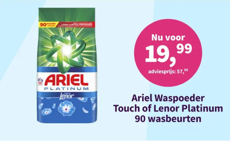 Promotie: Ariel Waspoeder Touch of Lenor Platinum