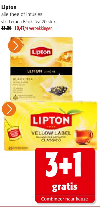 Promotie: alle thee of infusies