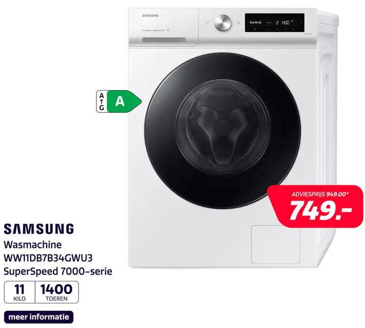 Aanbieding: Samsung WW11DB7B34GWU3