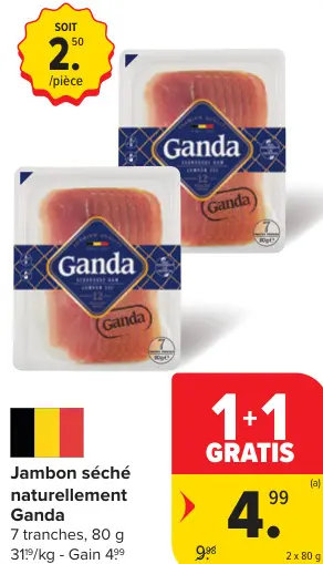 Offre: Jambon séché naturellement