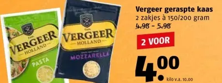 Aanbieding: Vergeer geraspte kaas