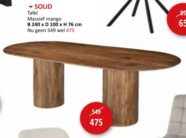 Aanbieding: Solid Tafel Massief mango