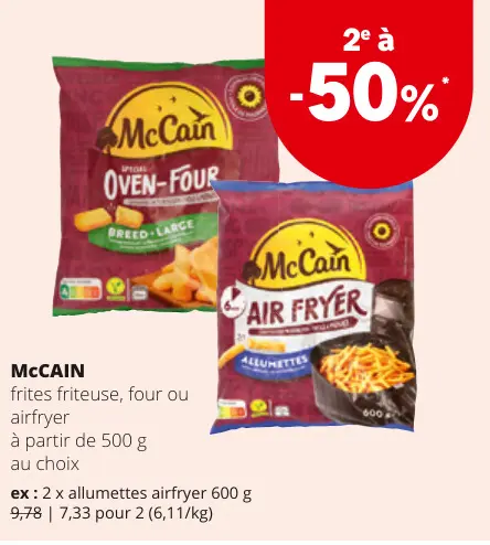 Offre: Frites friteuse, four ou airfryer