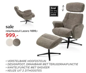Aanbieding: relaxfauteuil Lazaro