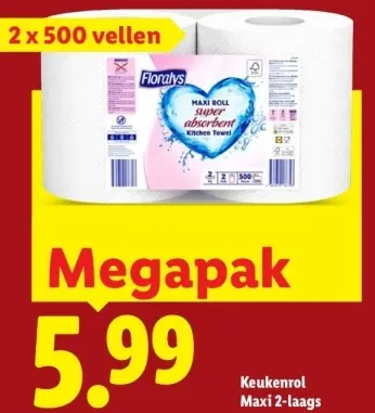 Aanbieding: Floralys Keukenrol Maxi 2-laags
