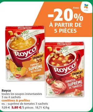Offre: Royco toutes les soupes instantanées