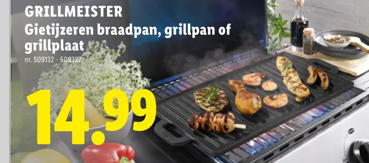 Promotie: Gietijzeren braadpan, grillpan of grillplaat