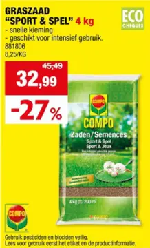 Aanbieding: Compo Sport & Spel graszaad 4kg