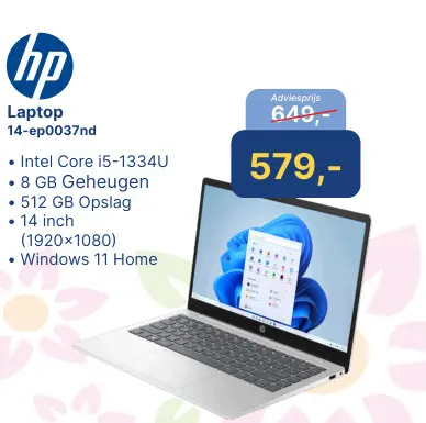 Aanbieding: Laptop 14-ep0037nd