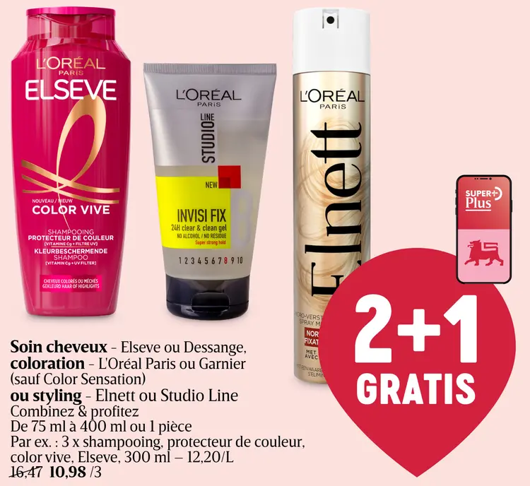 Offre: Soin cheveux, coloration ou styling